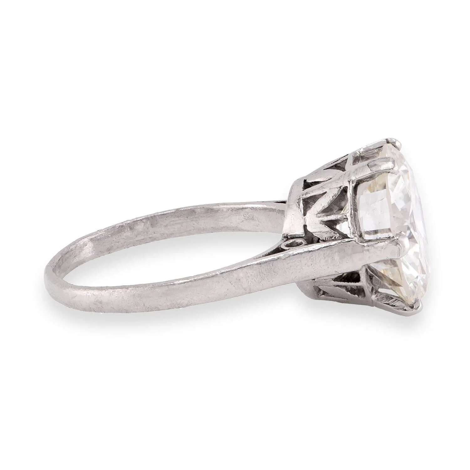 Art Deco Platinum GIA Diamond Engagement Ring 3.92ct - Image 3
