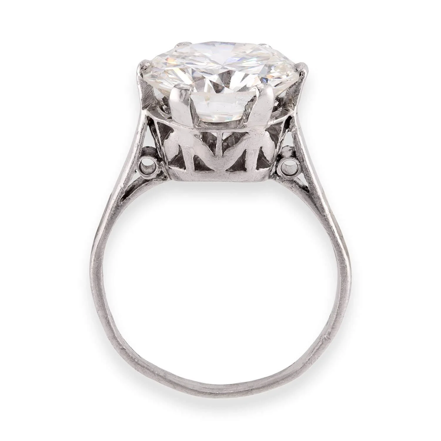 Art Deco Platinum GIA Diamond Engagement Ring 3.92ct - Image 4