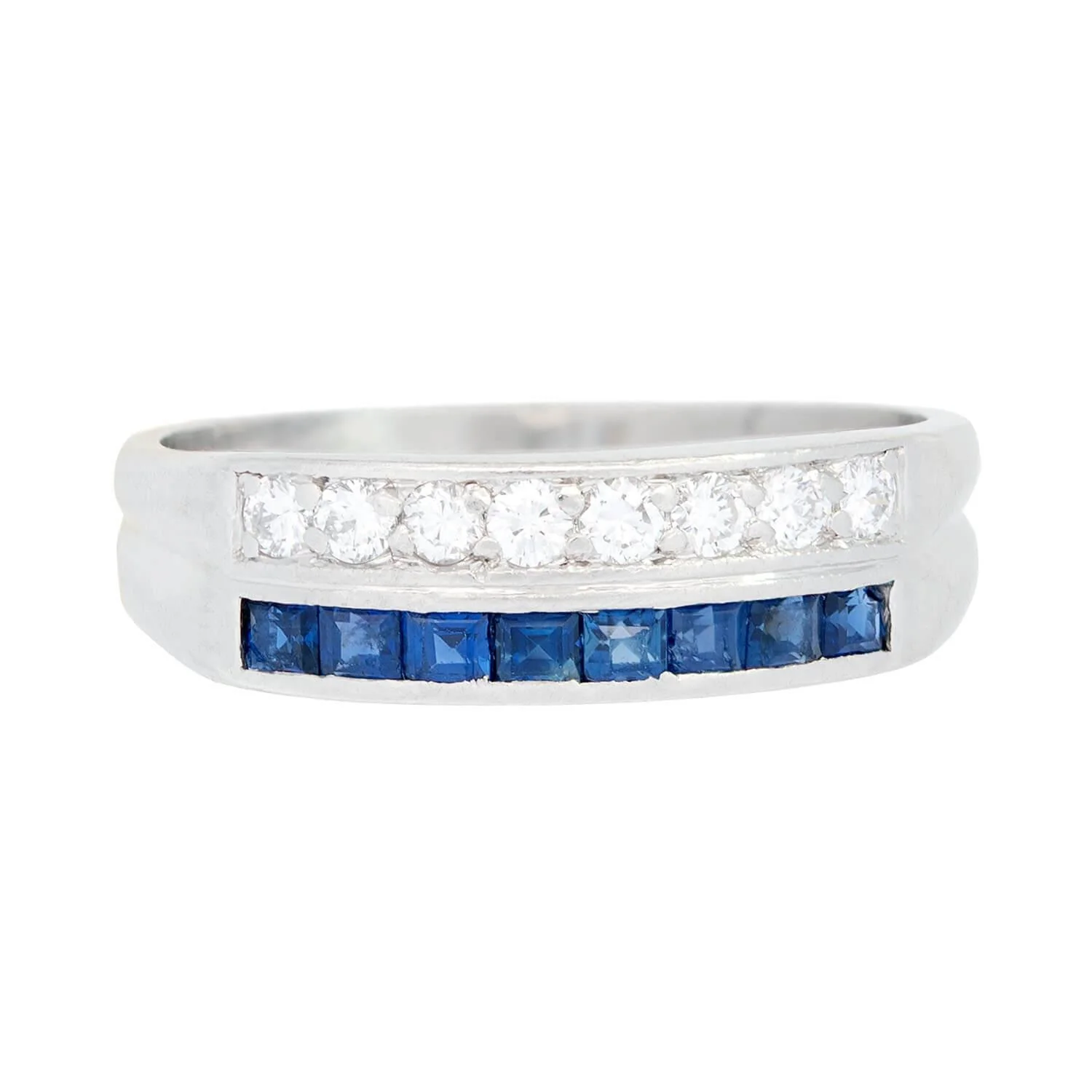 Art Deco Platinum Sapphire and Diamond Band - Image 2