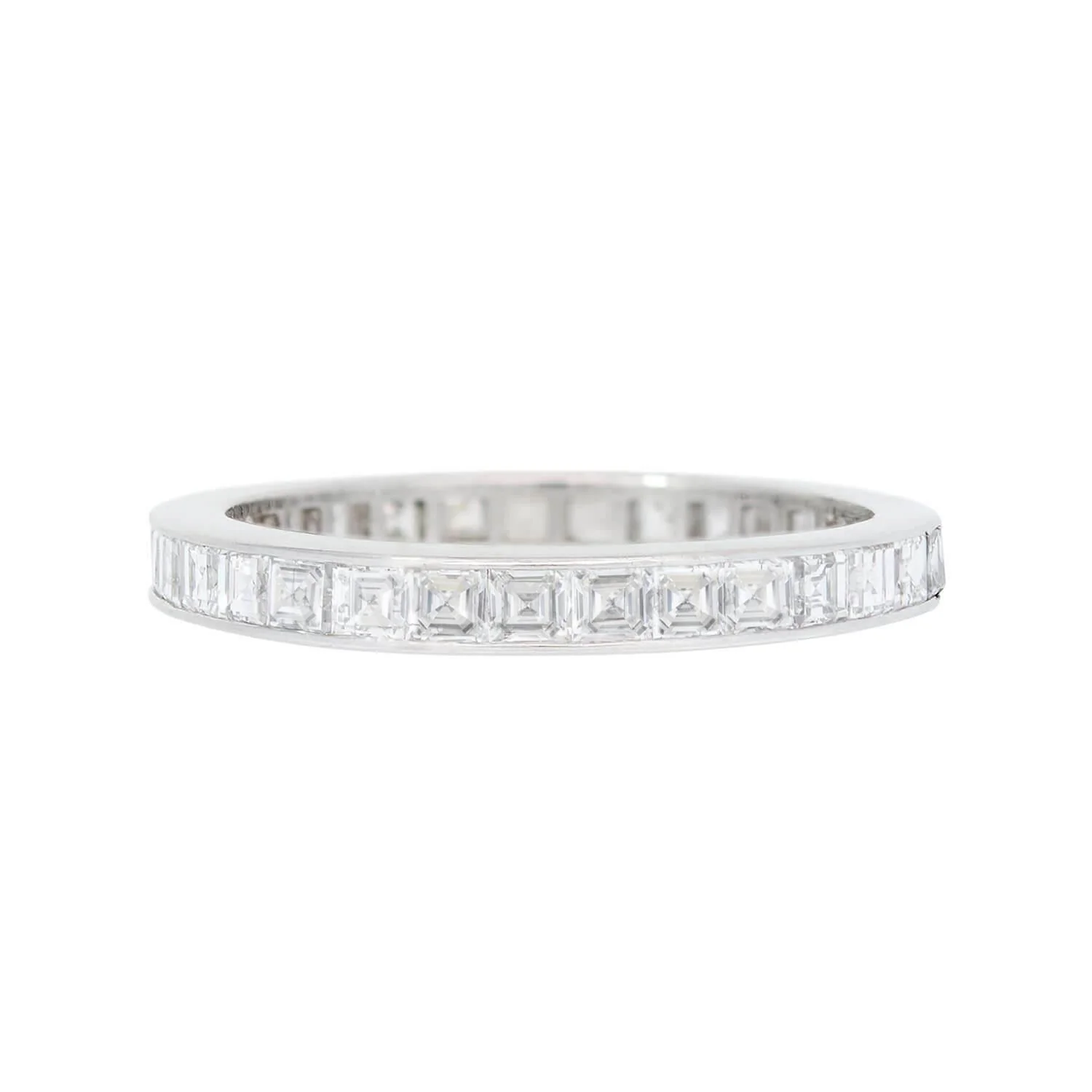 Art Deco Platinum Square Cut Diamond Eternity Band - Image 3