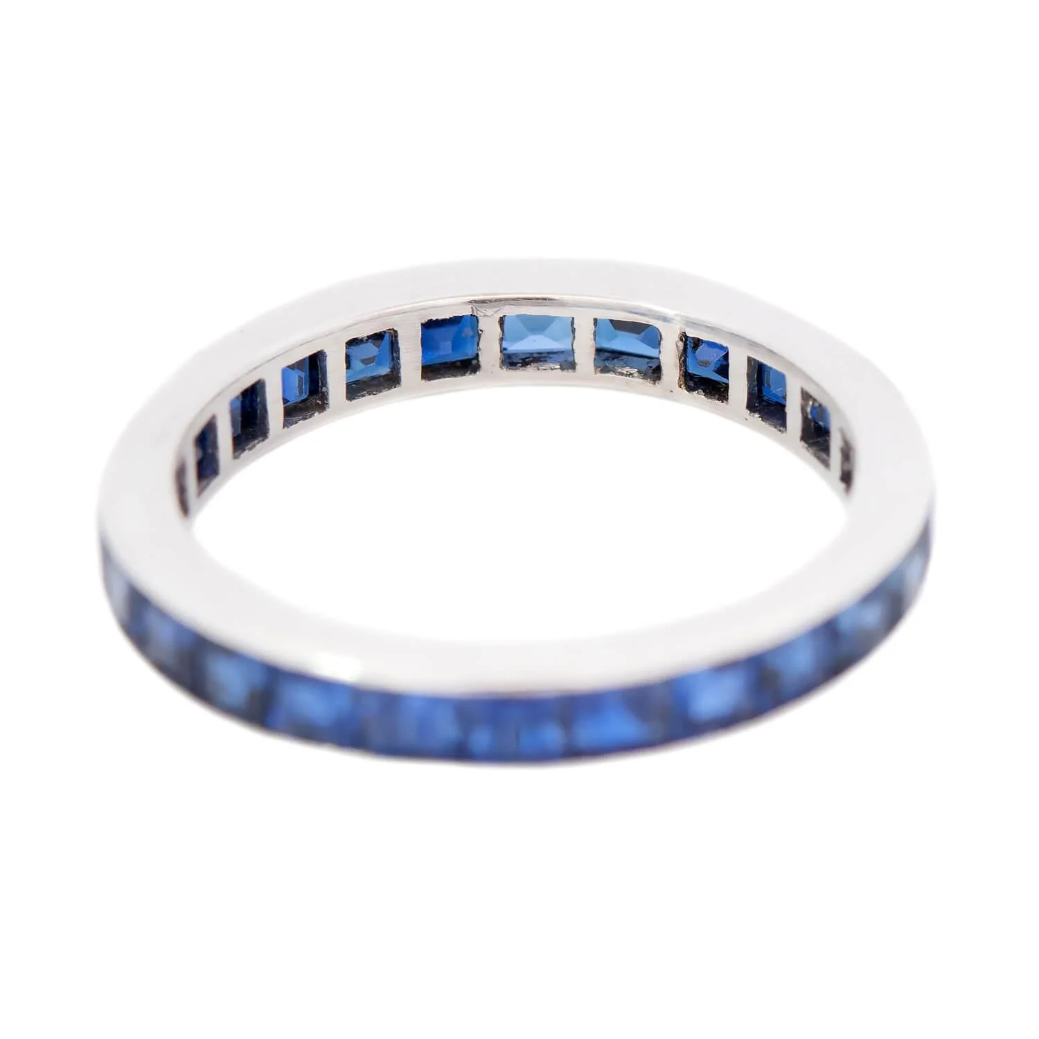 Art Deco Platinum Square Cut Sapphire Eternity Band - Image 4