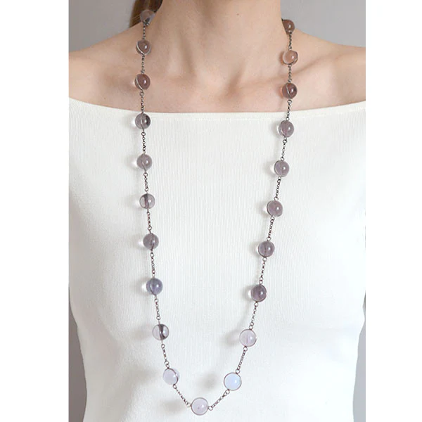 Art Deco Sterling Lavender "Pools of Light" Necklace - Image 8