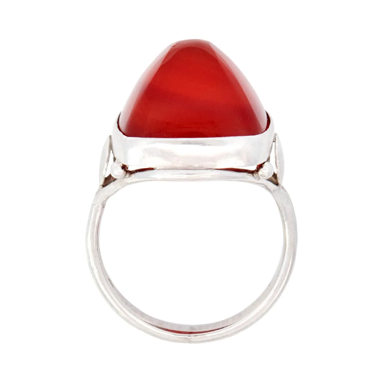 Art Deco Sterling Silver Carnelian Ring - Image 4