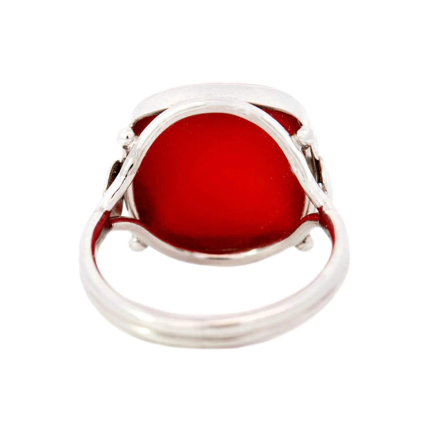 Art Deco Sterling Silver Carnelian Ring - Image 5