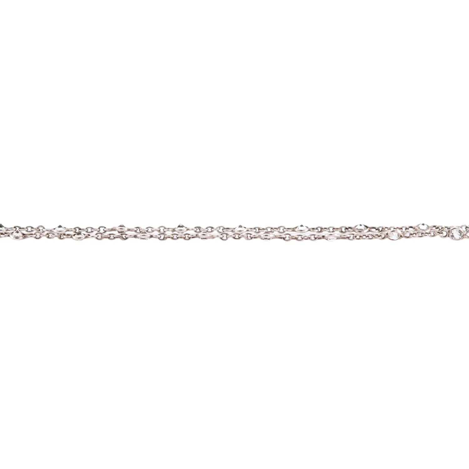 Art Deco Sterling Silver Rock Quartz Crystal "Diamonds-by-the-Yard" Chain - Image 2