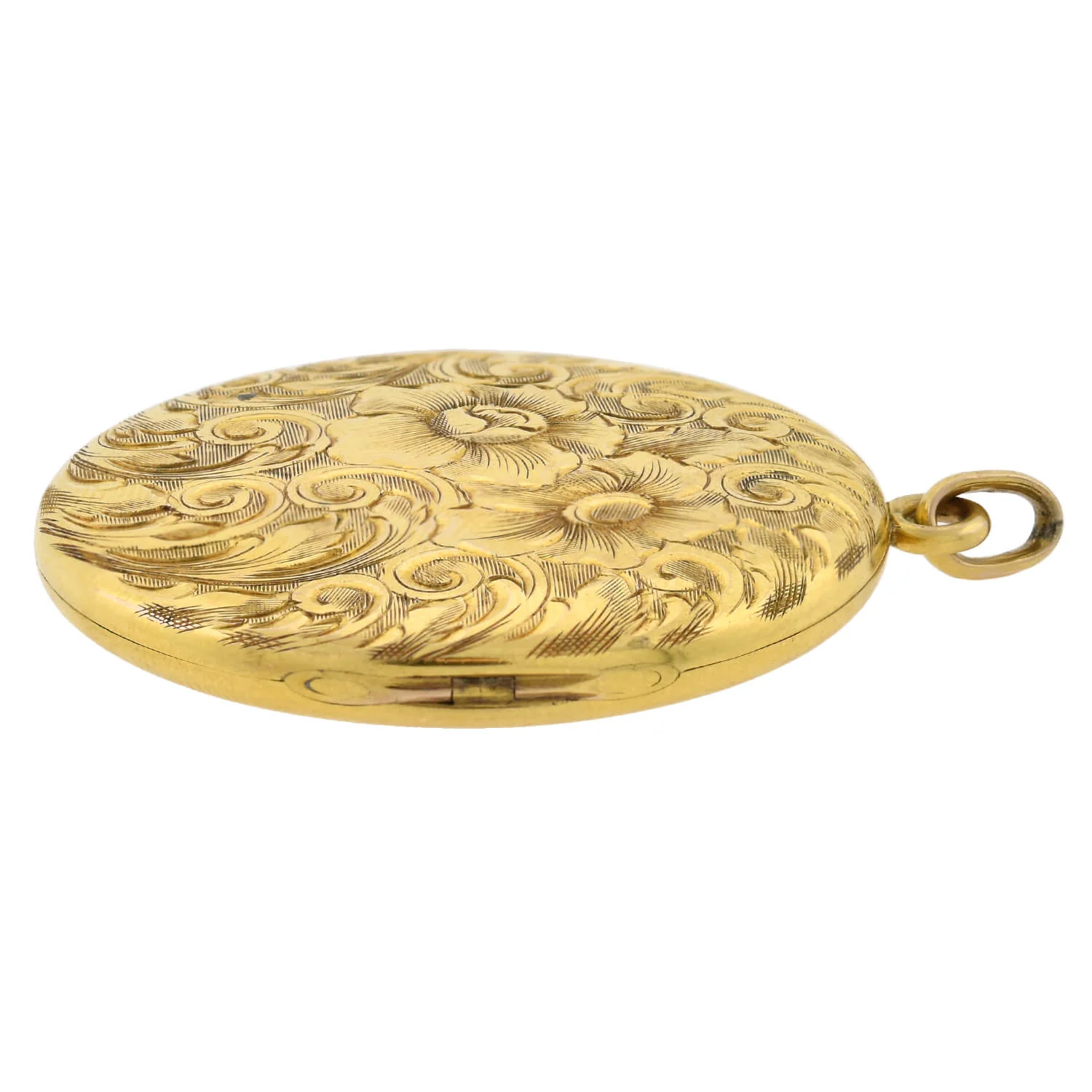 Victorian 10kt Engraved Locket with Floral Motif - Image 3