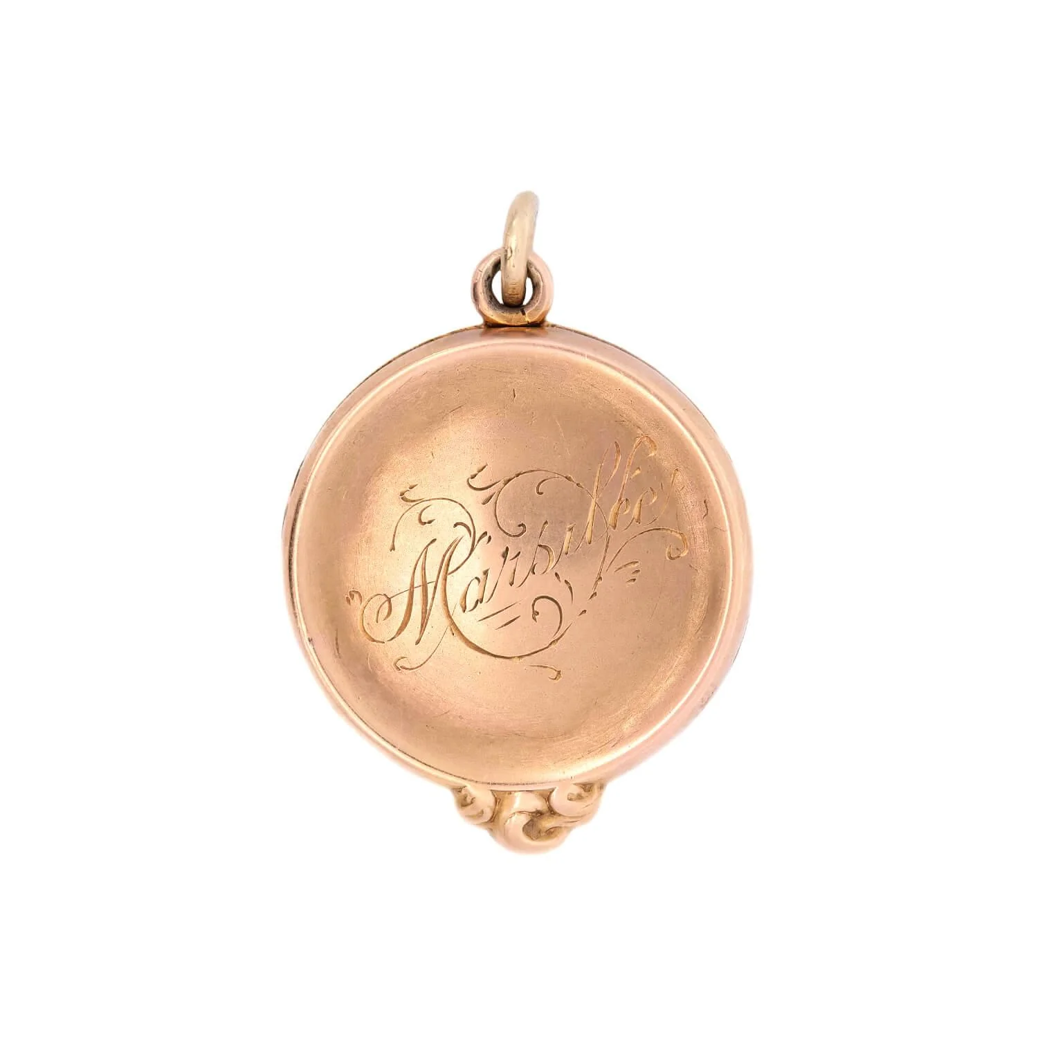Art Nouveau 14k Diamond and Enamel Lady Locket Pendant - Image 4