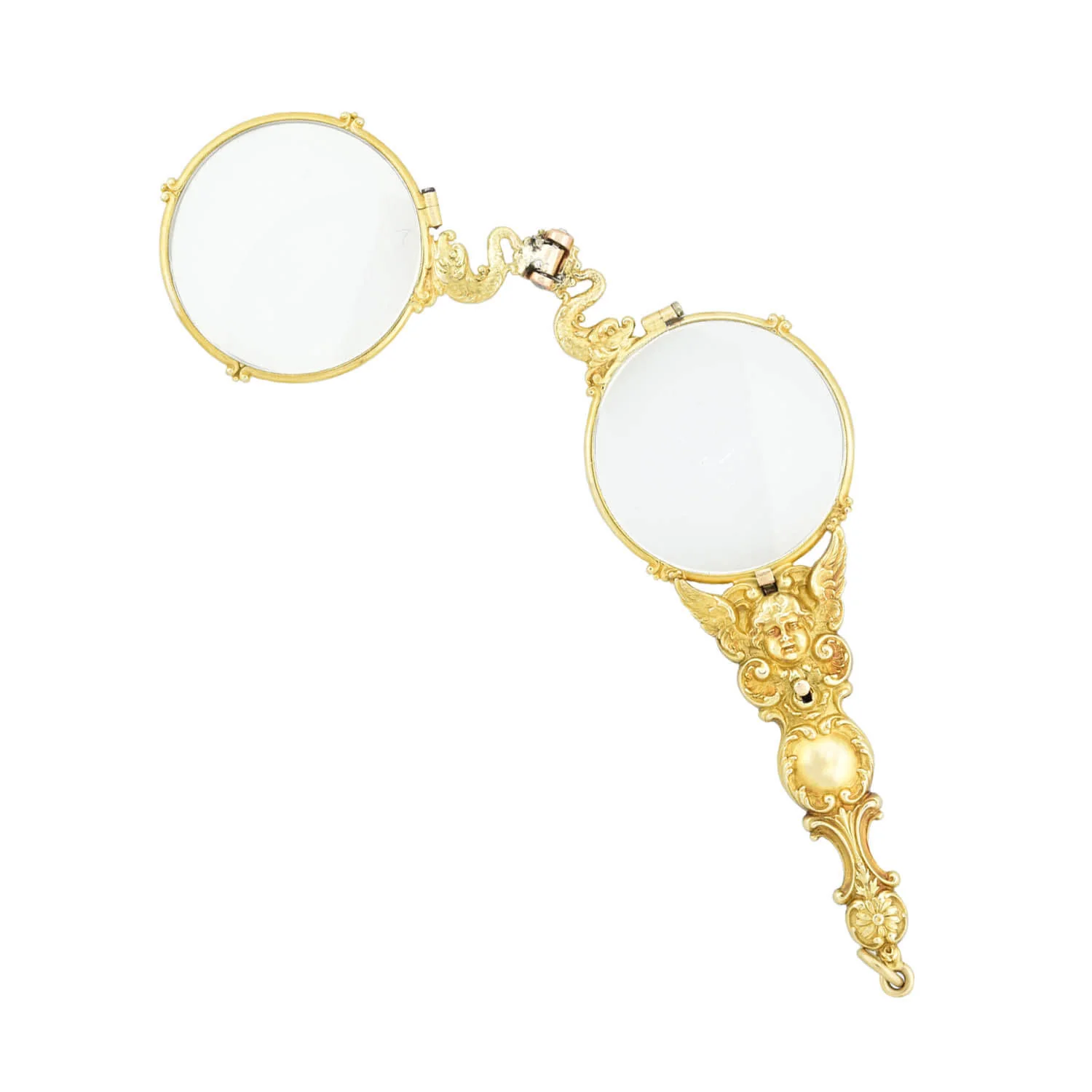 Art Nouveau 14kt Expandable Lorgnette Glasses - Image 3