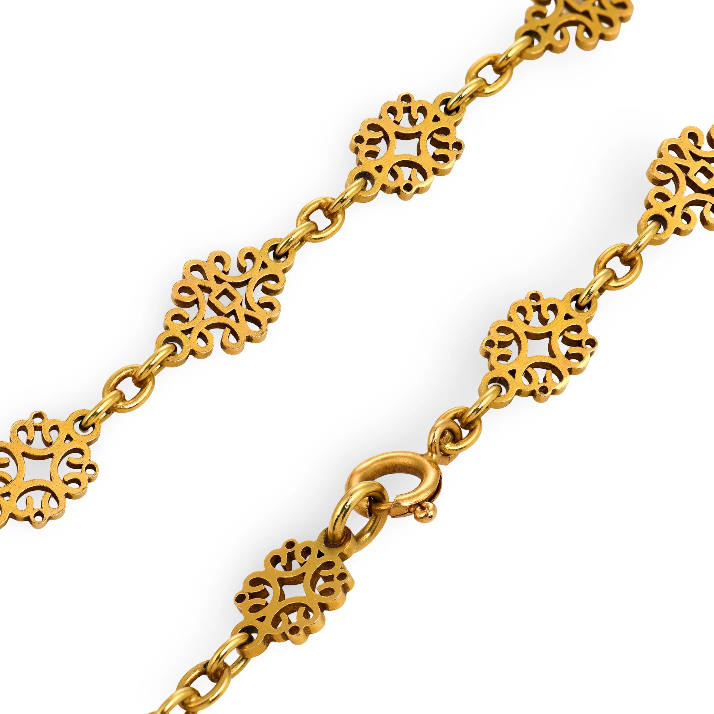 Art Nouveau 18k Chain Necklace 38" - Image 4