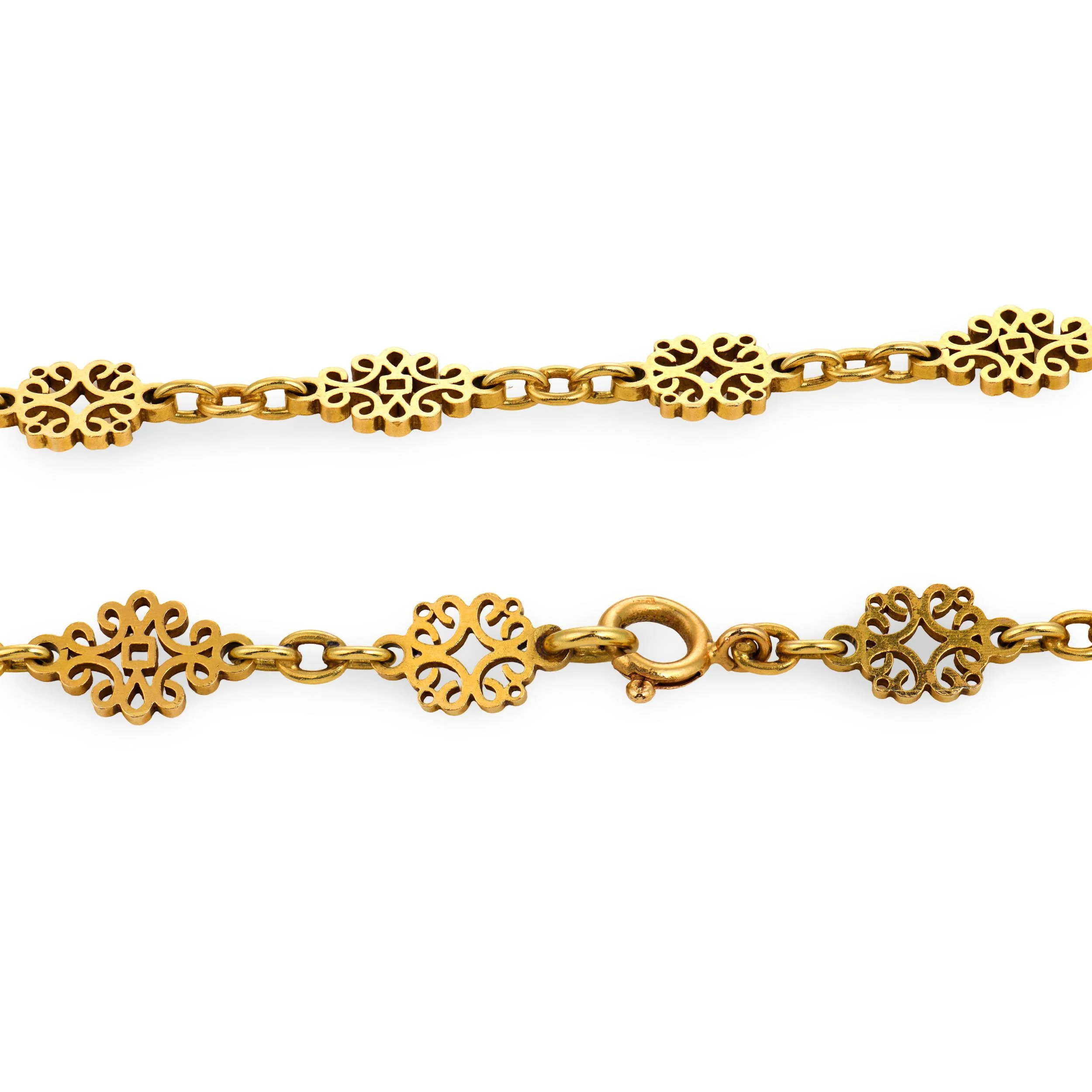 Art Nouveau 18k Chain Necklace 38" - Image 5