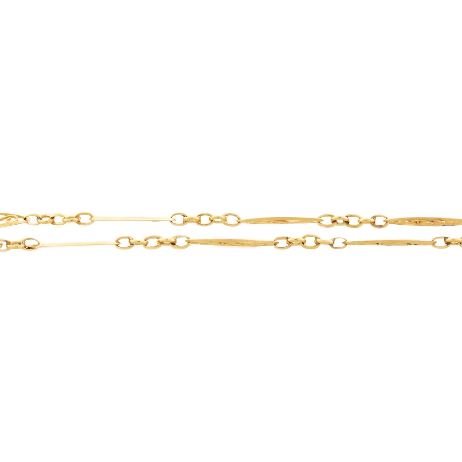Art Nouveau 18k French Wire Panel Link Necklace - Image 3