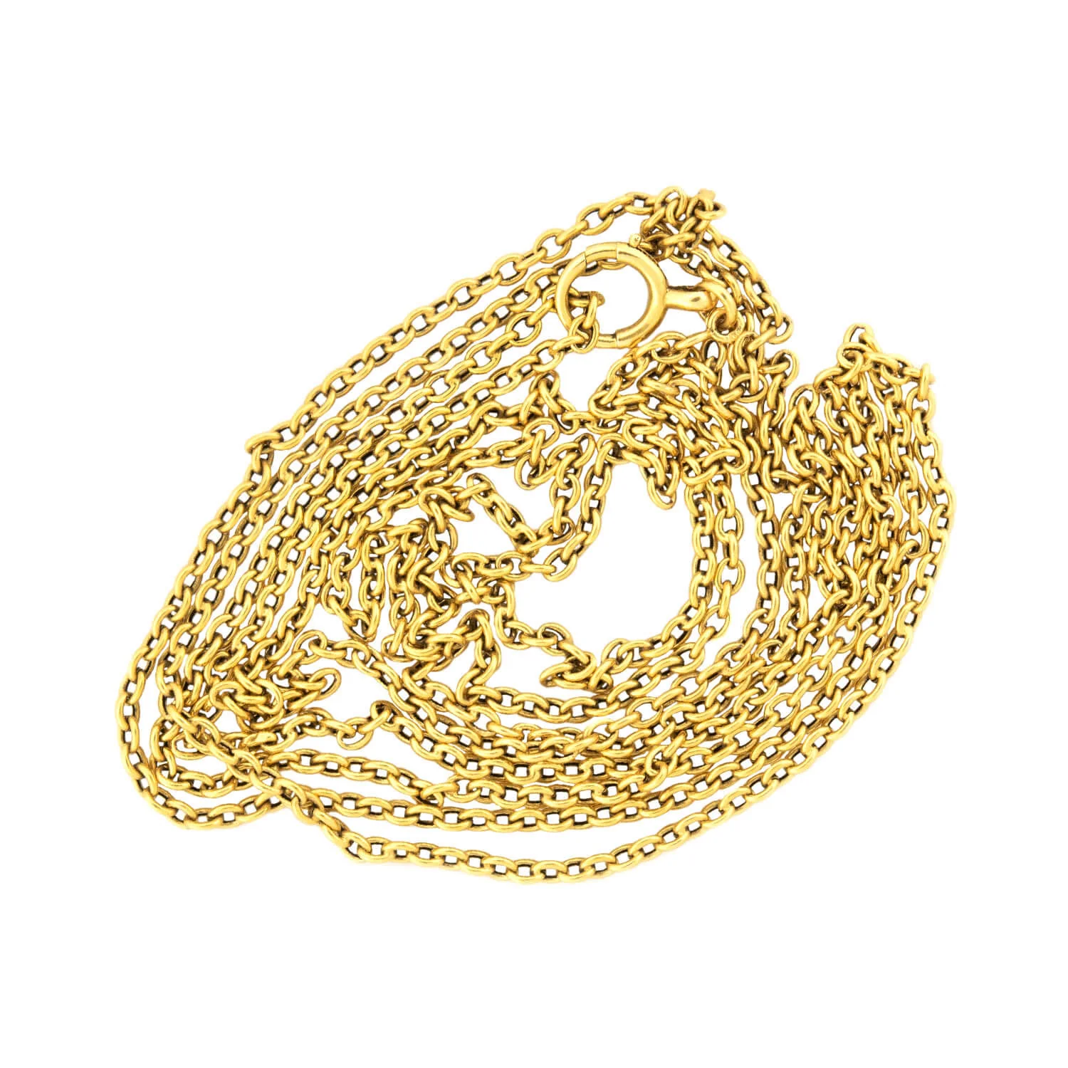 Art Nouveau 18k Gold Cable Chain 62" - Image 4