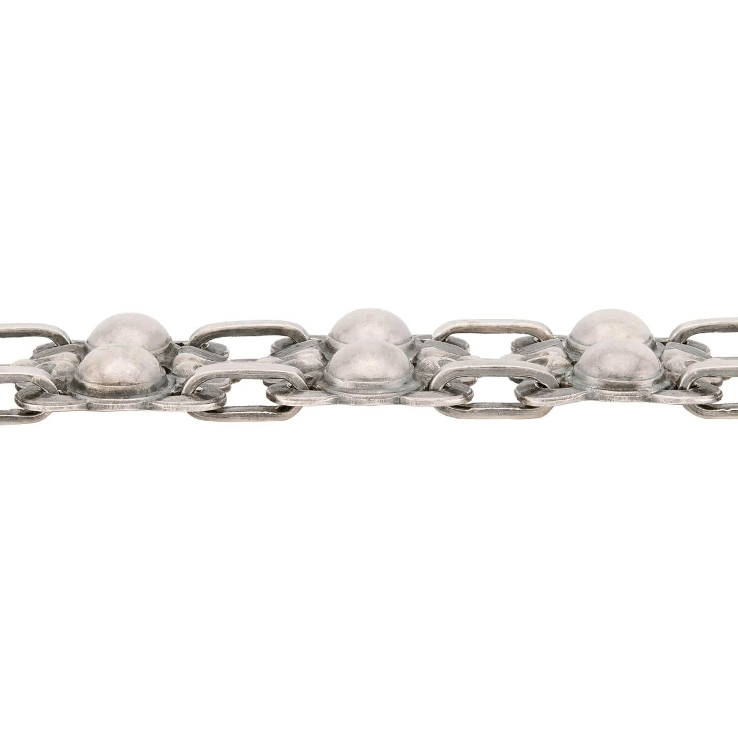 Art Nouveau Danish Sterling Silver Scrolling Motif Link Bracelet - Image 3