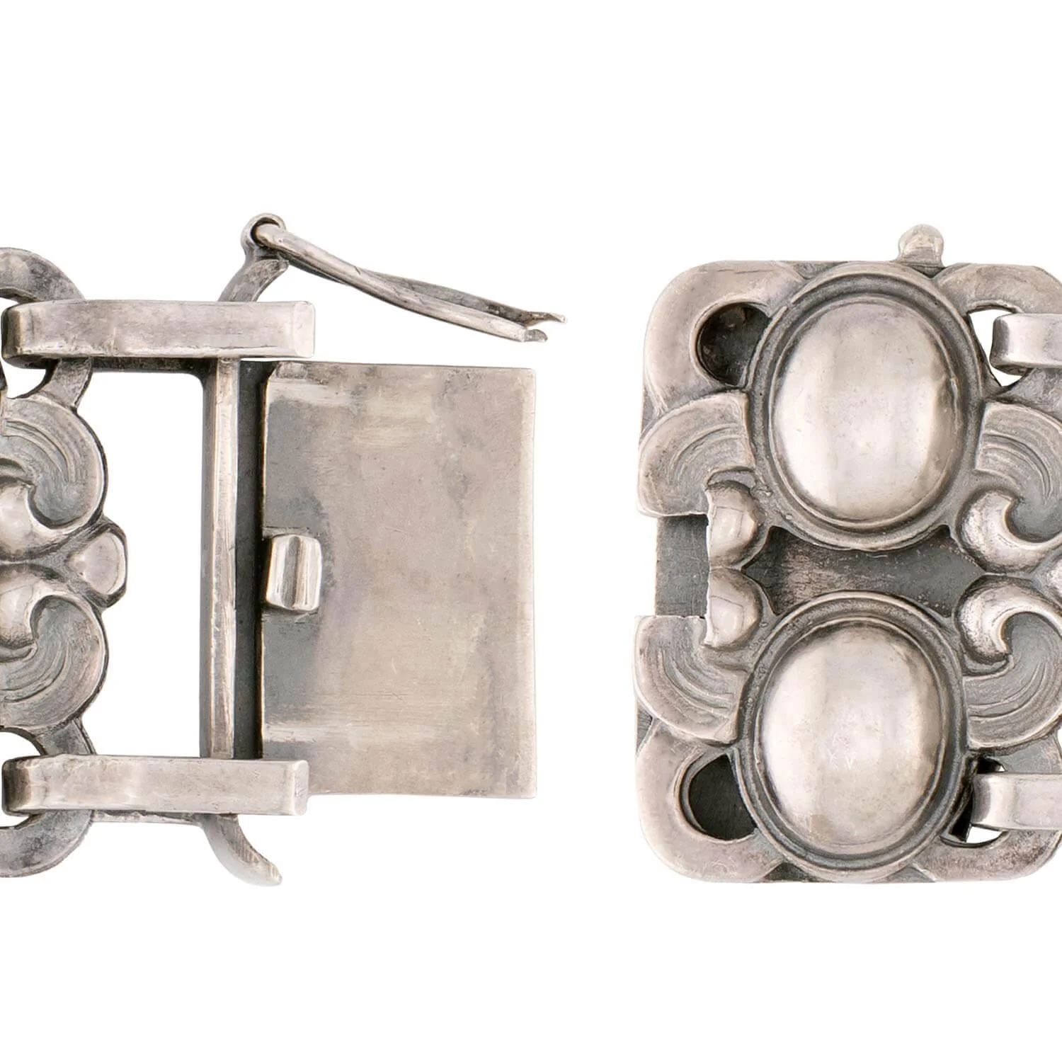 Art Nouveau Danish Sterling Silver Scrolling Motif Link Bracelet - Image 5