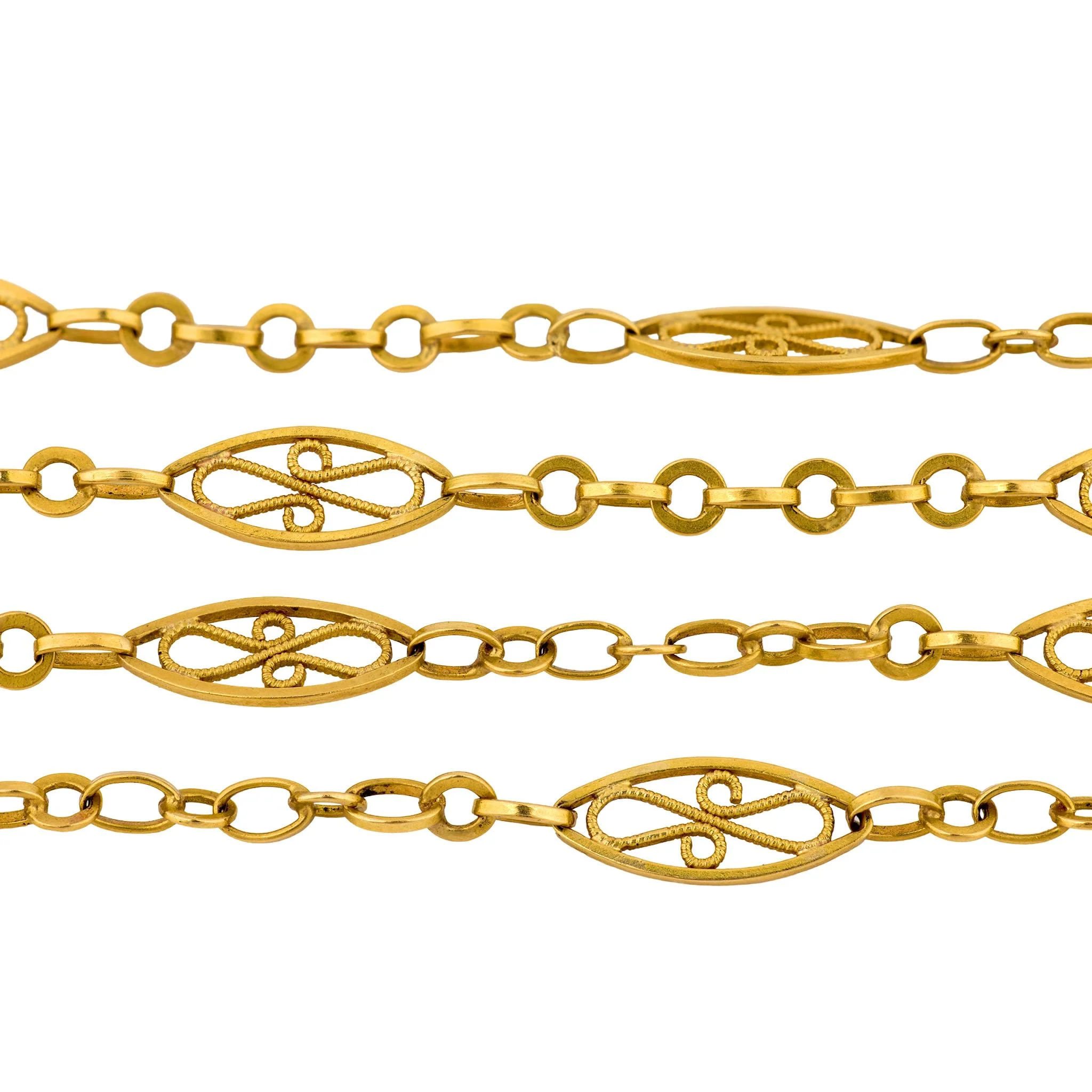 Art Nouveau French 18k Chain Necklace 61.5" - Image 4