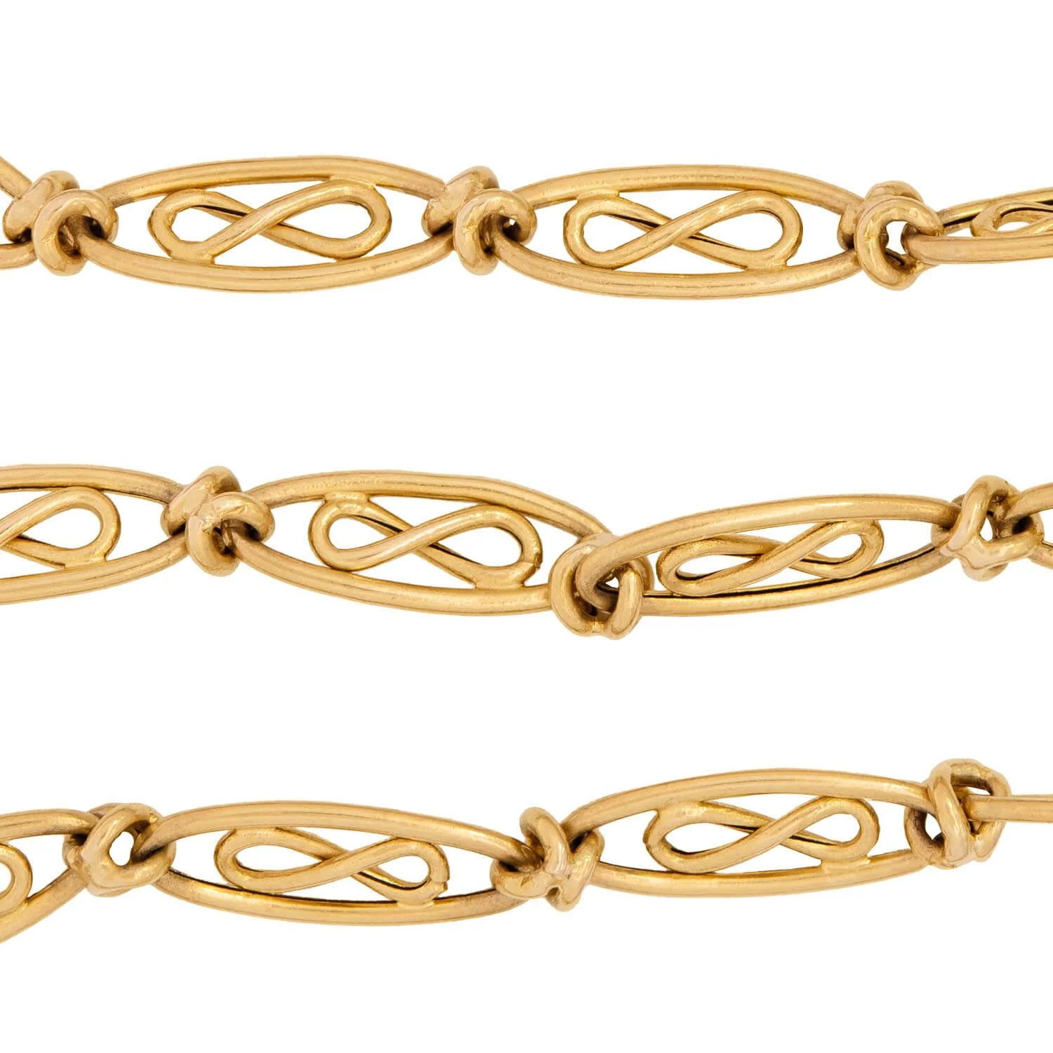 Art Nouveau French 18k Eternity Link Necklace - Image 4