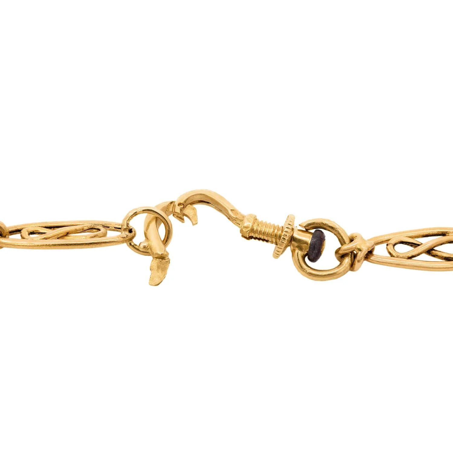 Art Nouveau French 18k Eternity Link Necklace - Image 5