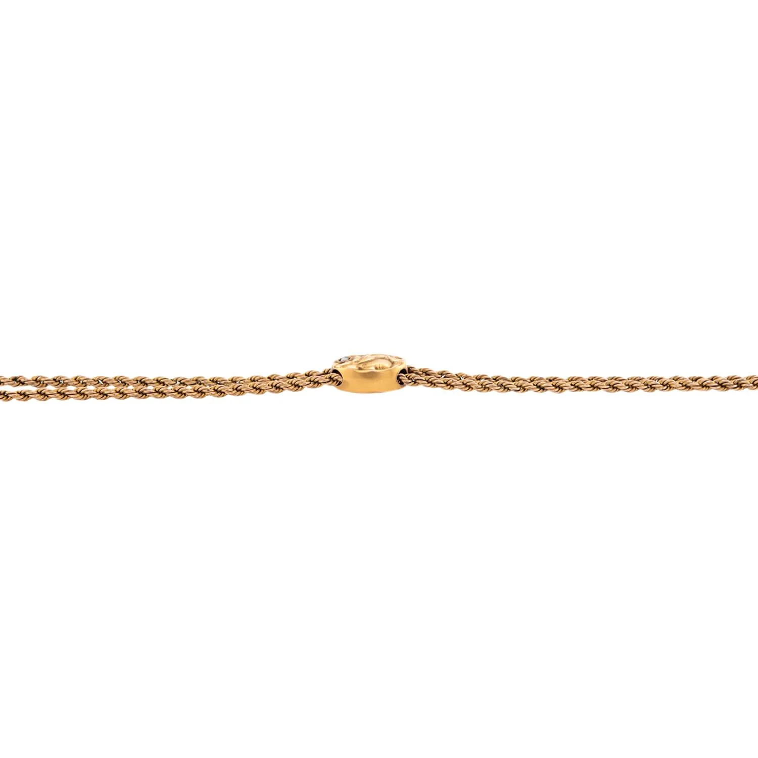 Art Nouveau Gold-Fill/14k Pearl Repoussé Slide Chain Necklace 48" - Image 2