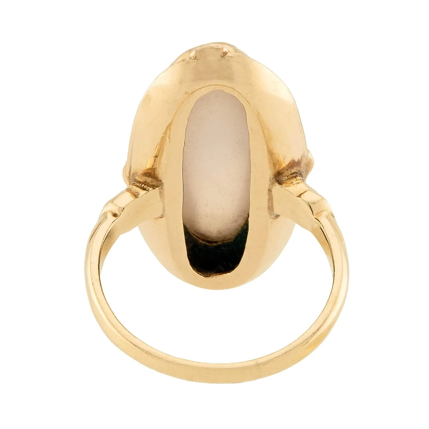 Arts & Crafts 14k Chalcedony Navette Ring - Image 5
