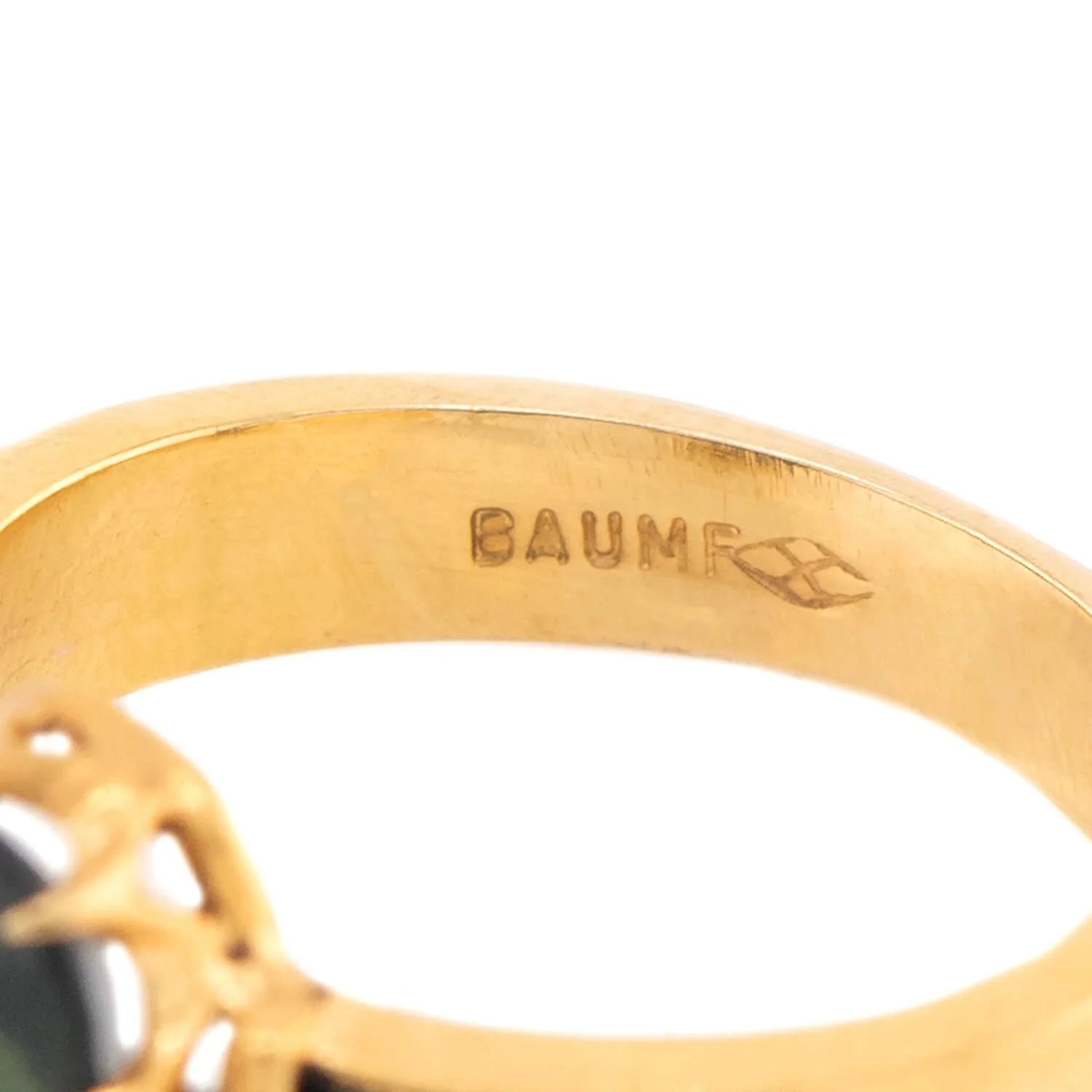 BAUM & OPPENHEIM Victorian 14k Sapphire & Enamel Ring - Image 6