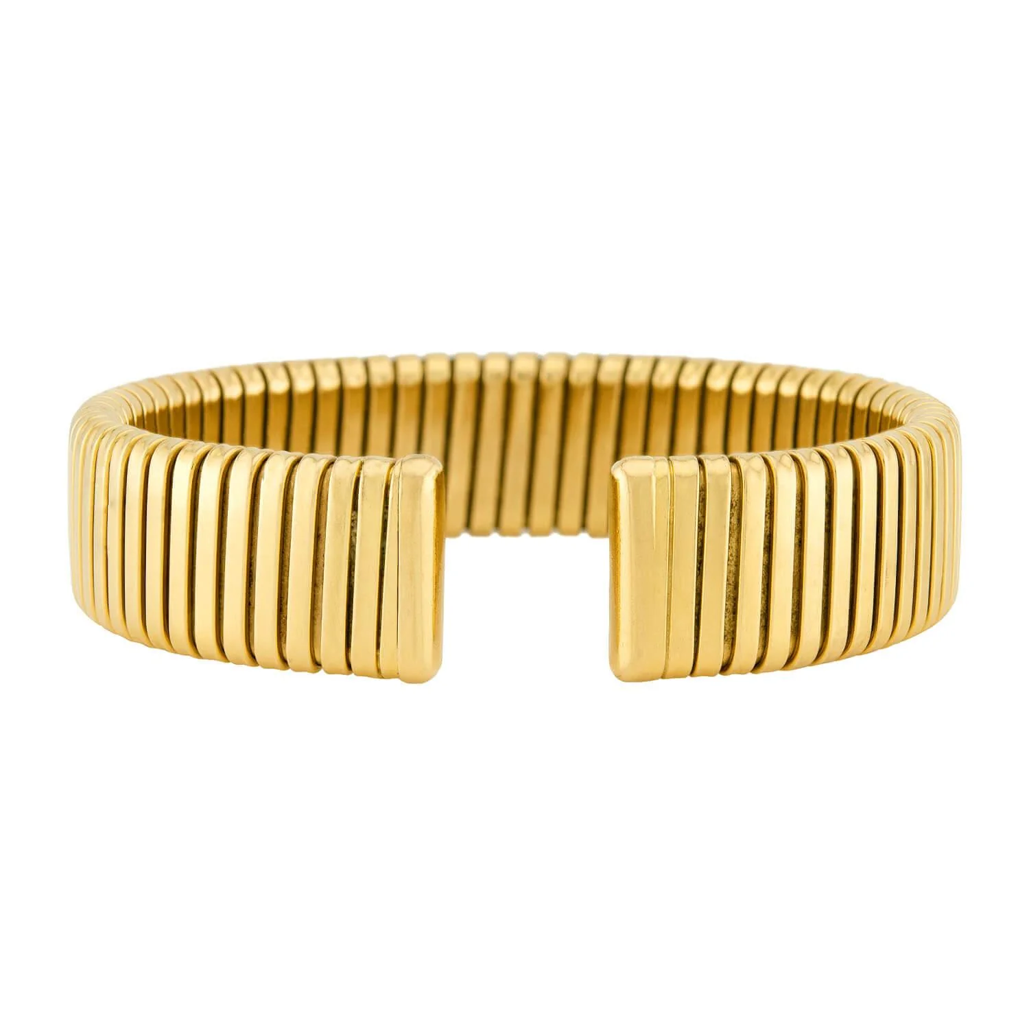 CARLO WEINGRILL Estate 18k Gooseneck Cuff Bracelet - Image 4