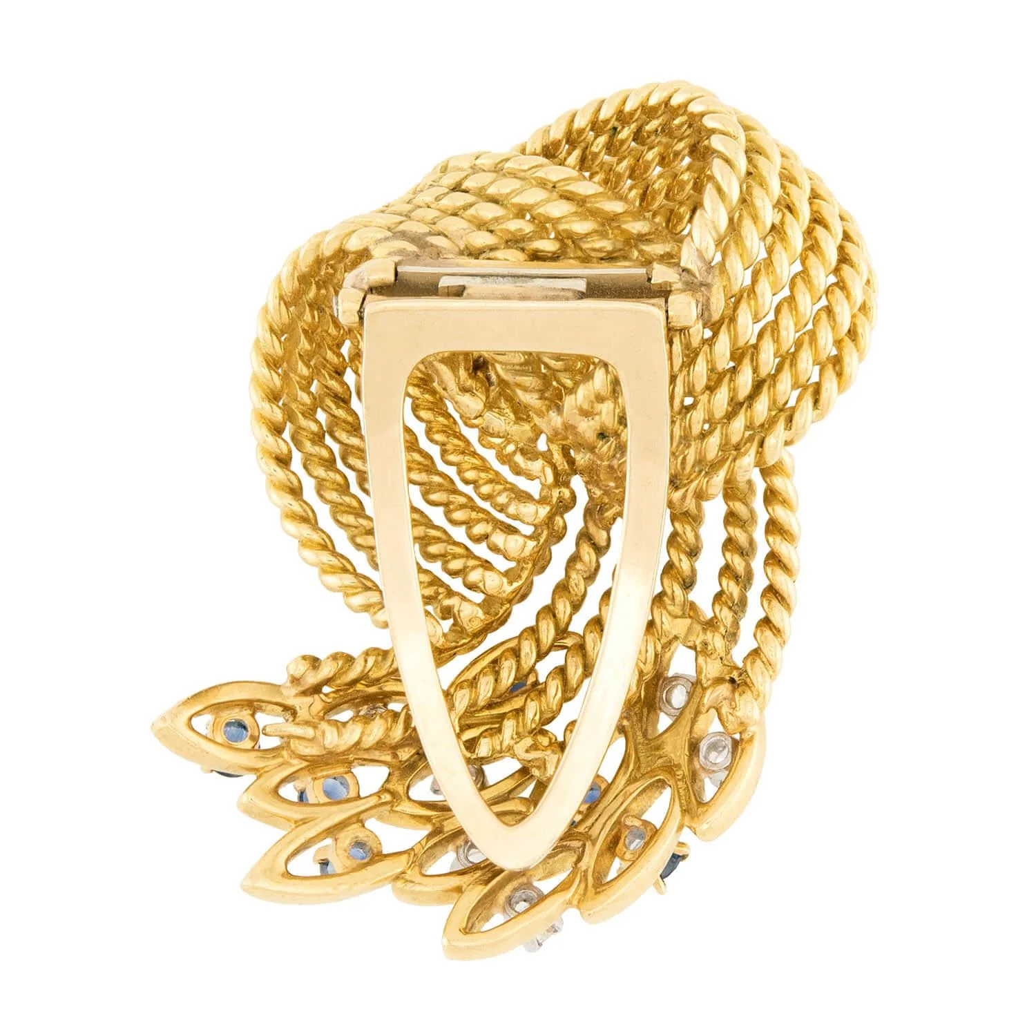 CARTIER Estate 14k Diamond and Sapphire Pin - Image 3