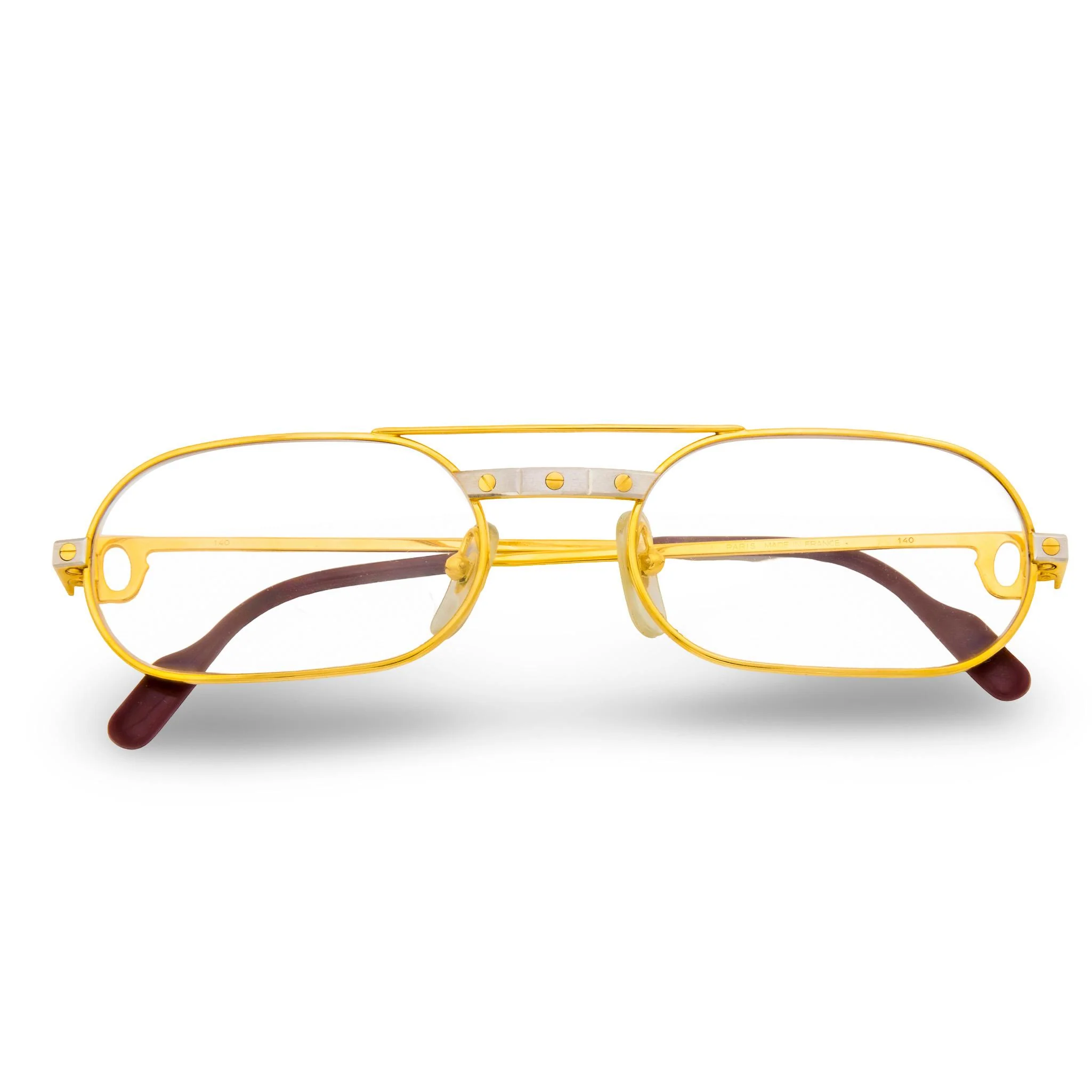 CARTIER Estate 18k/Stainless Steel Must Santos Eyeglasses - Image 2