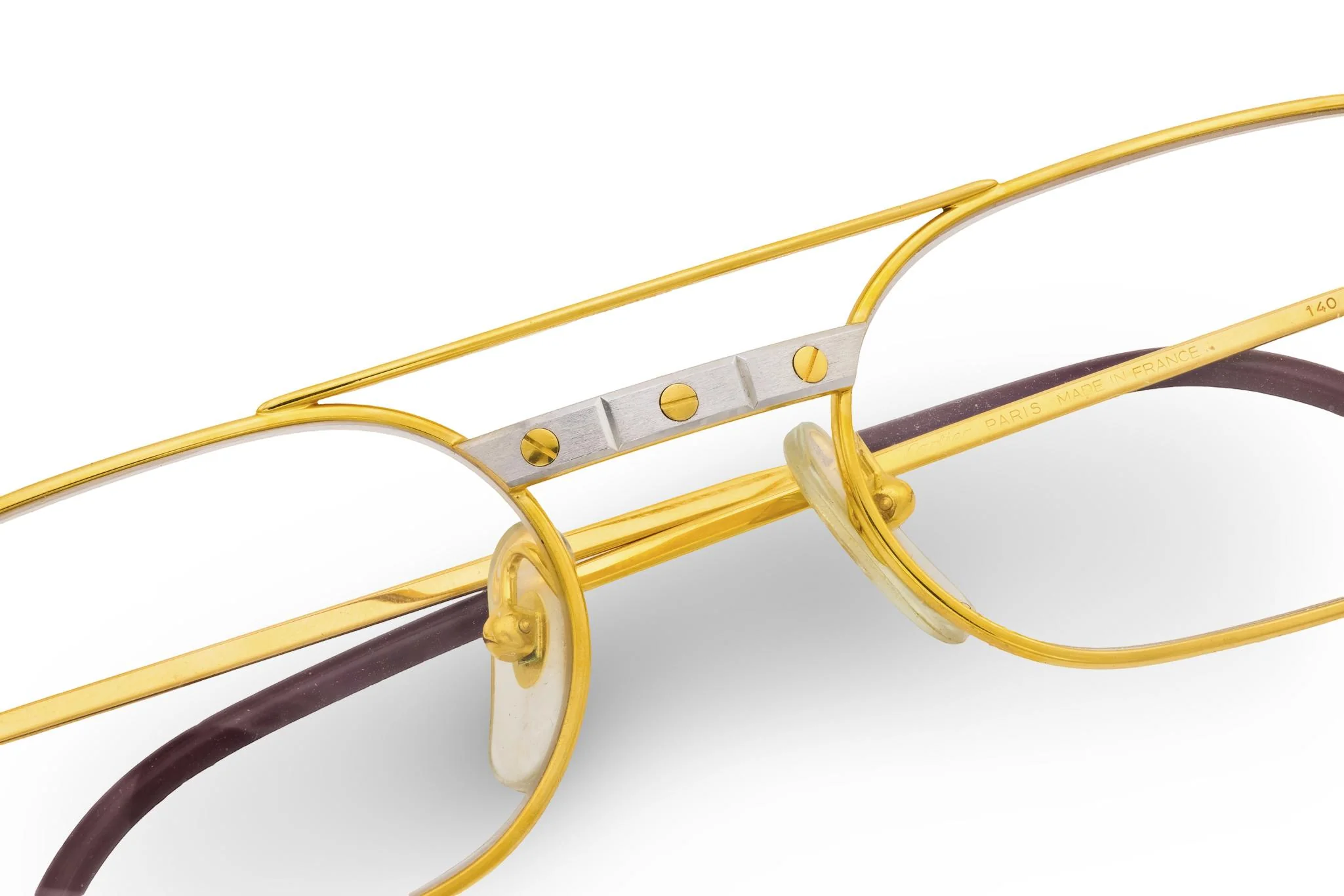 CARTIER Estate 18k/Stainless Steel Must Santos Eyeglasses - Image 3