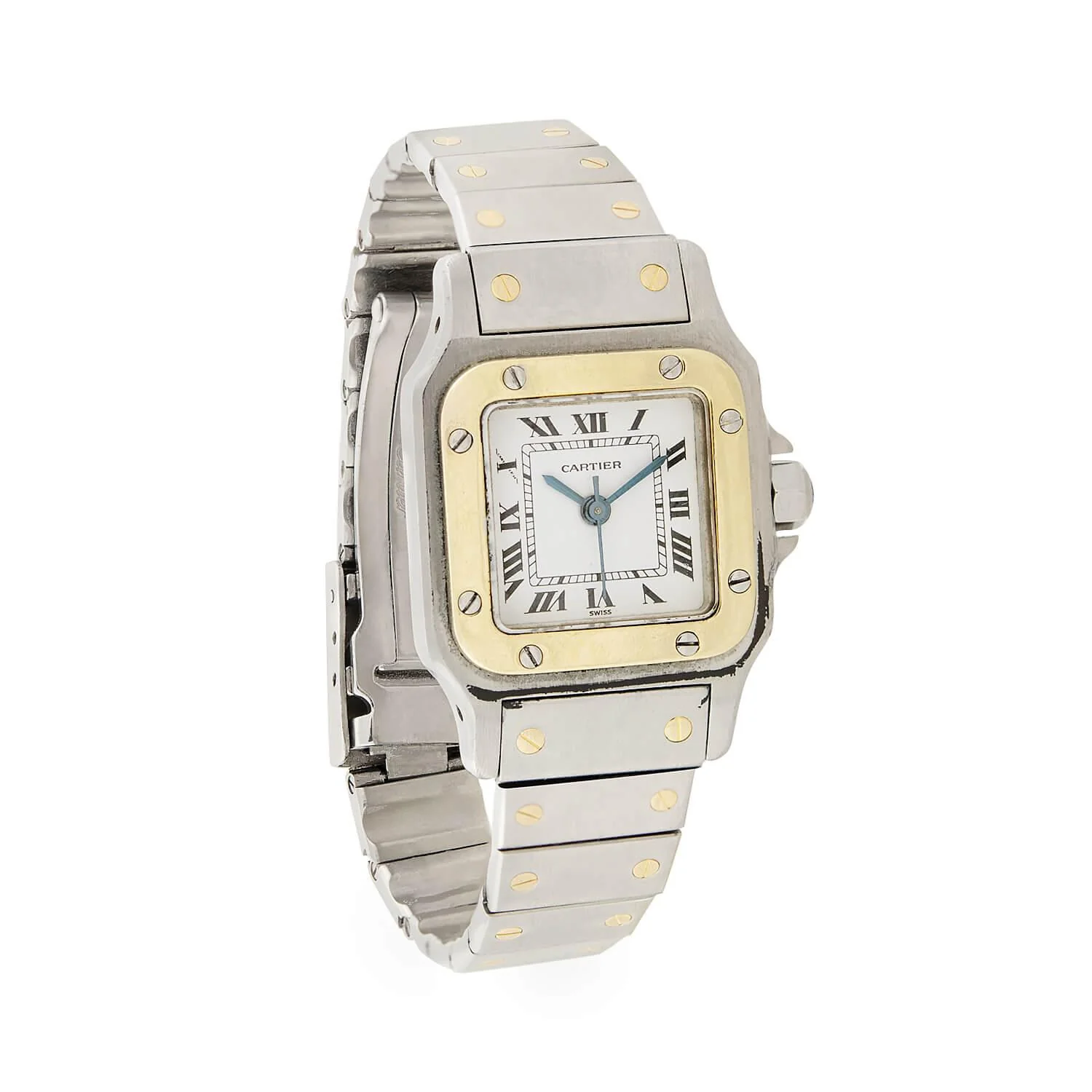 CARTIER  Estate 18k/Stainless Steel Santos Two-Tone Ladies Watch - Image 2