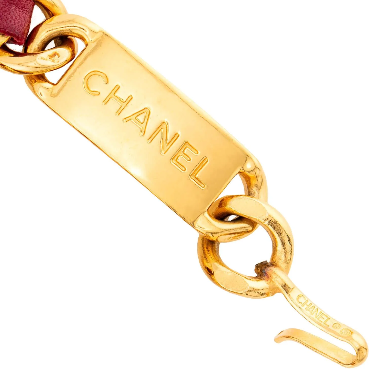 CHANEL Estate Gold Plate, Sterling Silver, Leather Belt - Image 5