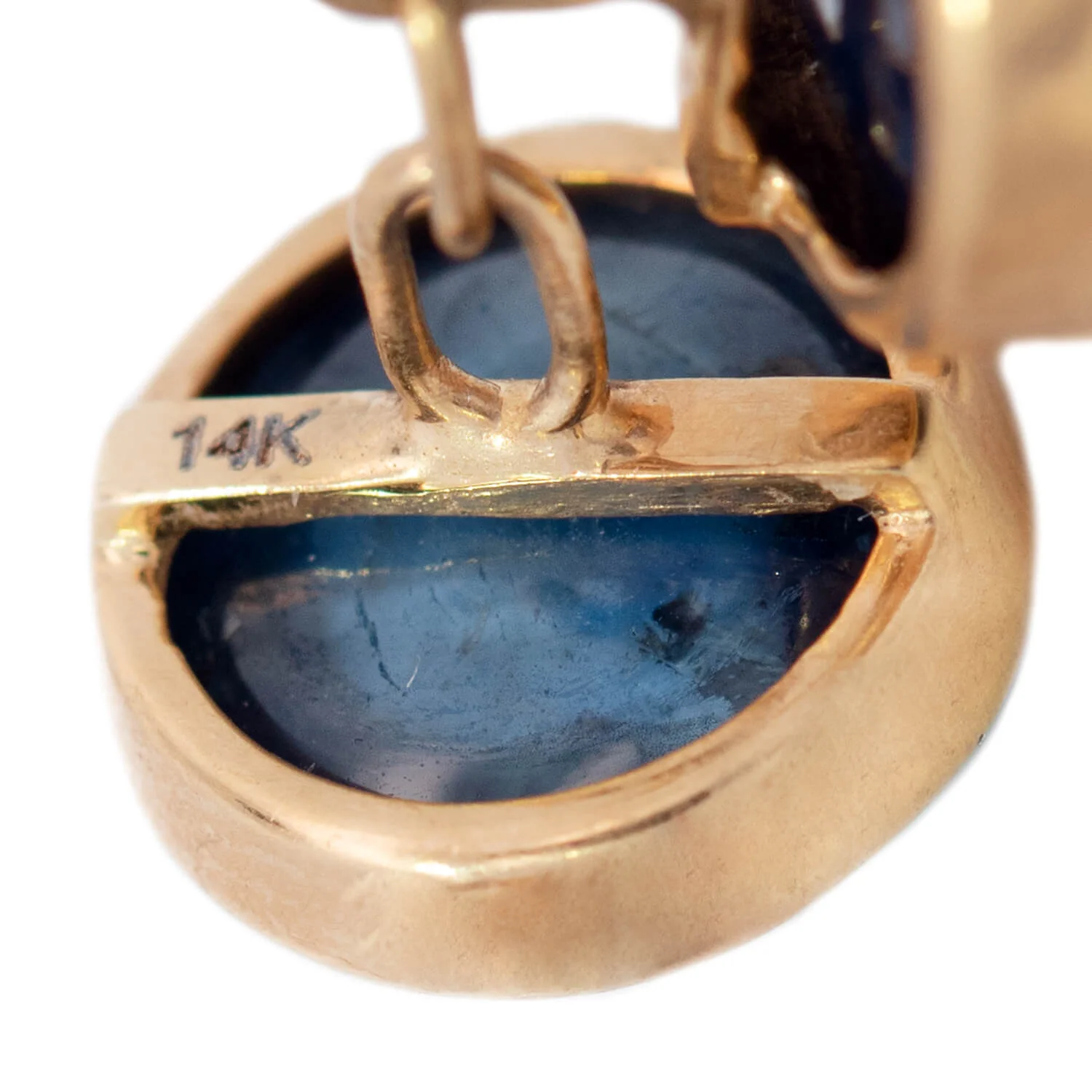 Victorian 14K Natural Sapphire Cabochon Cufflinks - Image 5