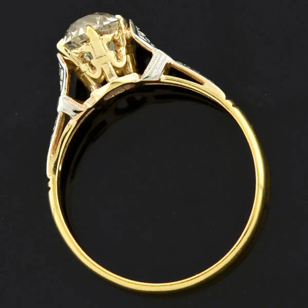 Art Deco 18kt Mixed Metals Diamond Engagement Ring 1.26ct - Image 4