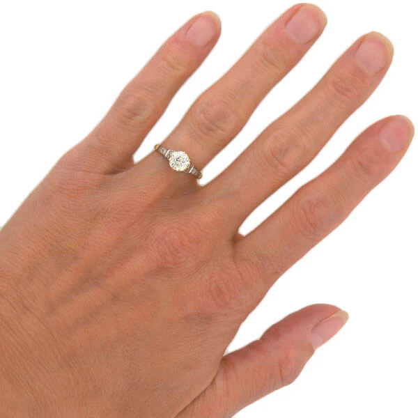 Art Deco 18kt Mixed Metals Diamond Engagement Ring 1.26ct - Image 6