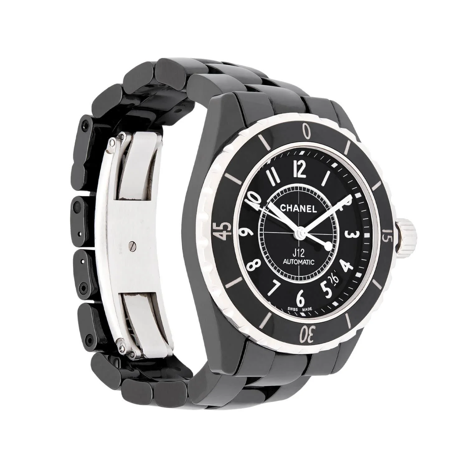 CHANEL Estate Stainless Steel Black Ceramic J12 Woman's Watch - Image 2