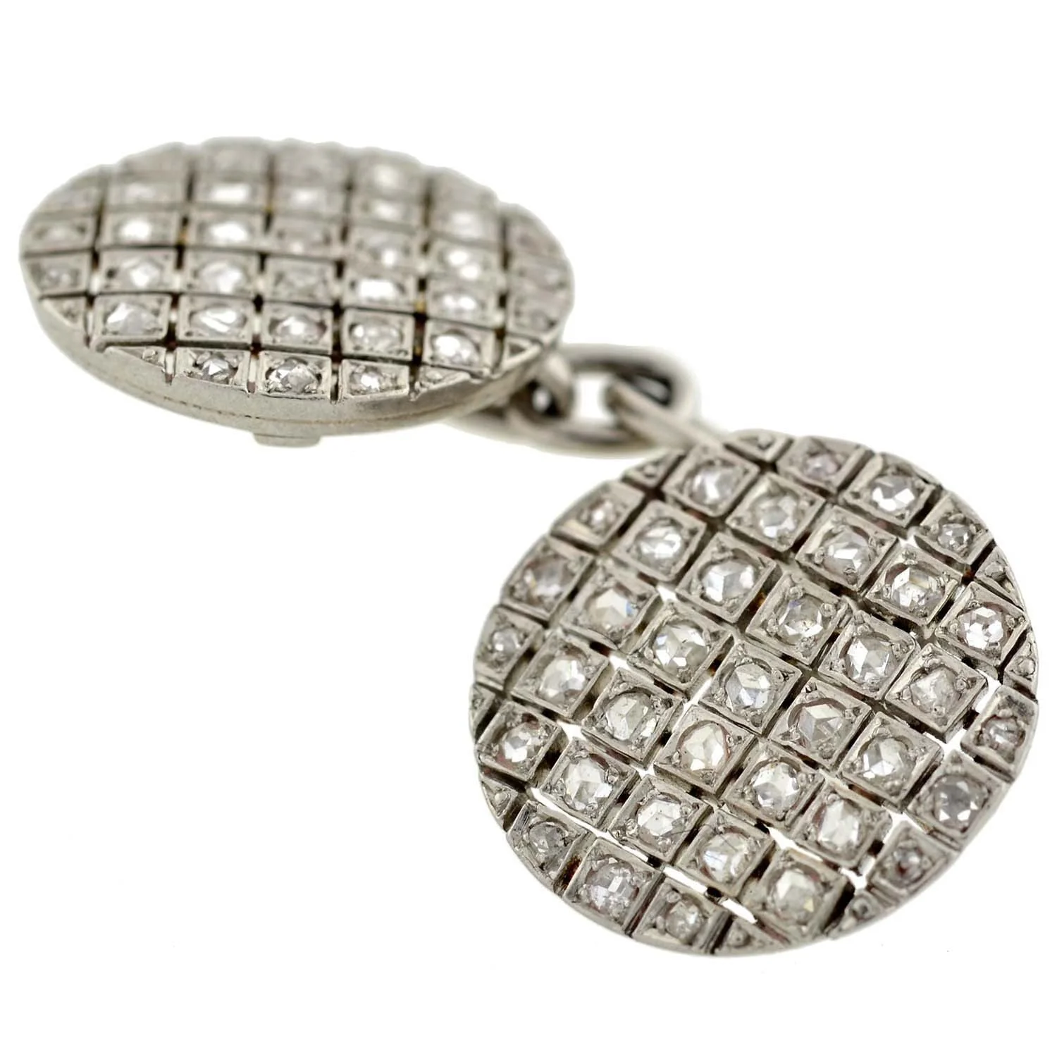Edwardian Platinum & Rose Cut Diamond Cufflinks - Image 6