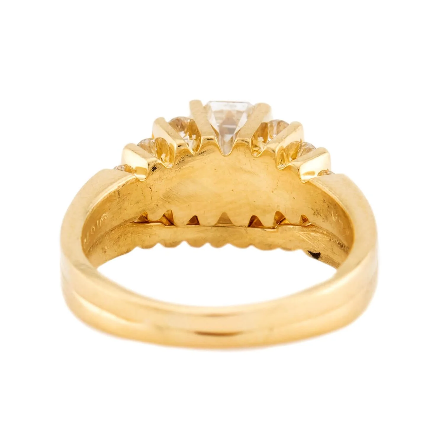 Estate 18k Diamond Engagement Ring Set - Image 7
