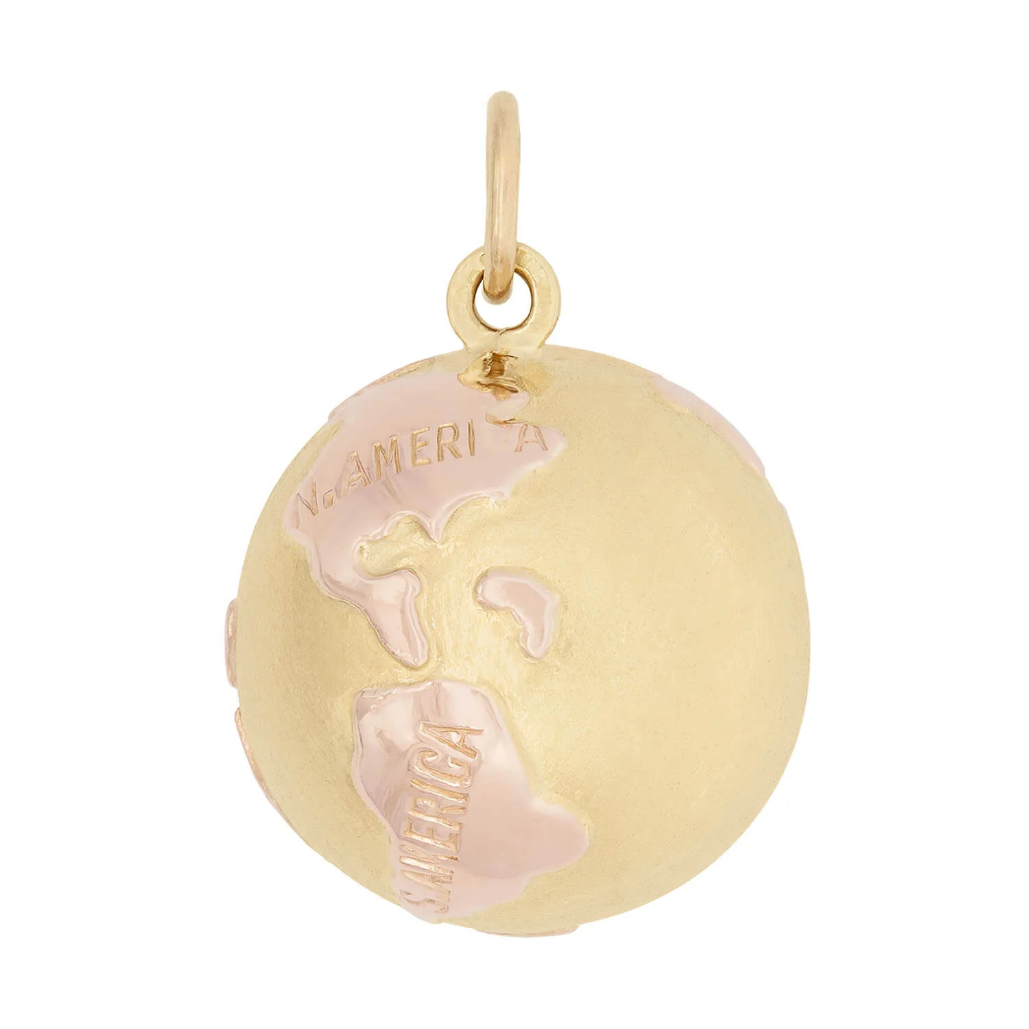 Estate 18kt Gold World Globe Charm Pendant - Image 3