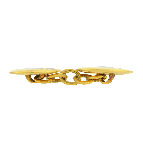 Art Deco 18kt Gold & Enamel Jockey Uniform Cufflinks - Image 4