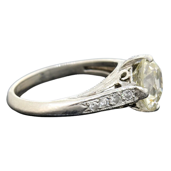 Art Deco Style Platinum Diamond Engagement Ring 1.85ct - Image 3