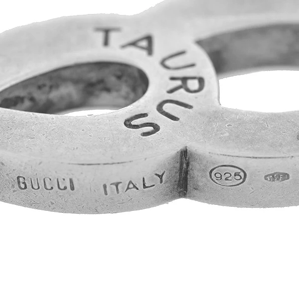 GUCCI Estate Sterling & Enameled Taurus Zodiac Necklace - Image 7