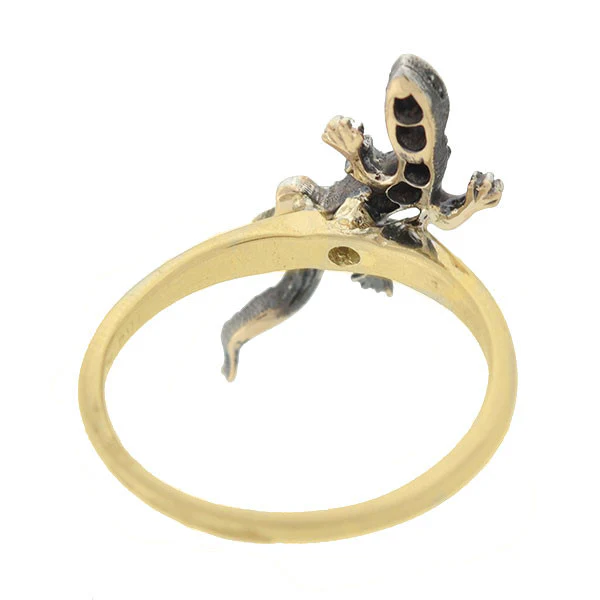 Victorian 14kt Gold & Diamond Lizard Ring - Image 5