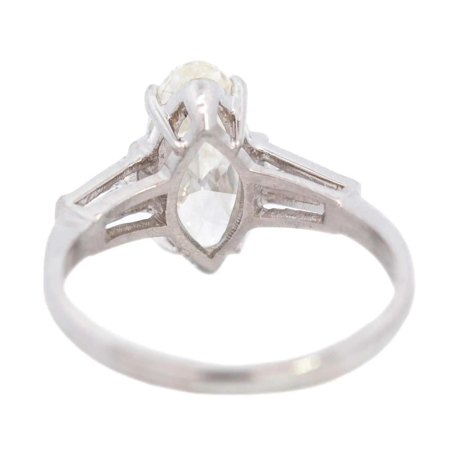 Retro Platinum Moval Cut Diamond Engagement Ring 2.13ct - Image 5