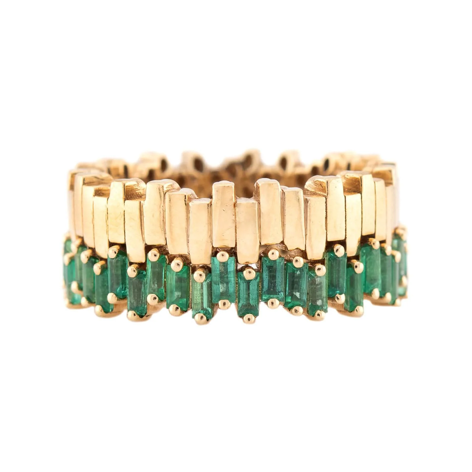 SUZANNE KALAN 18k Emerald Baguette Band - Image 2