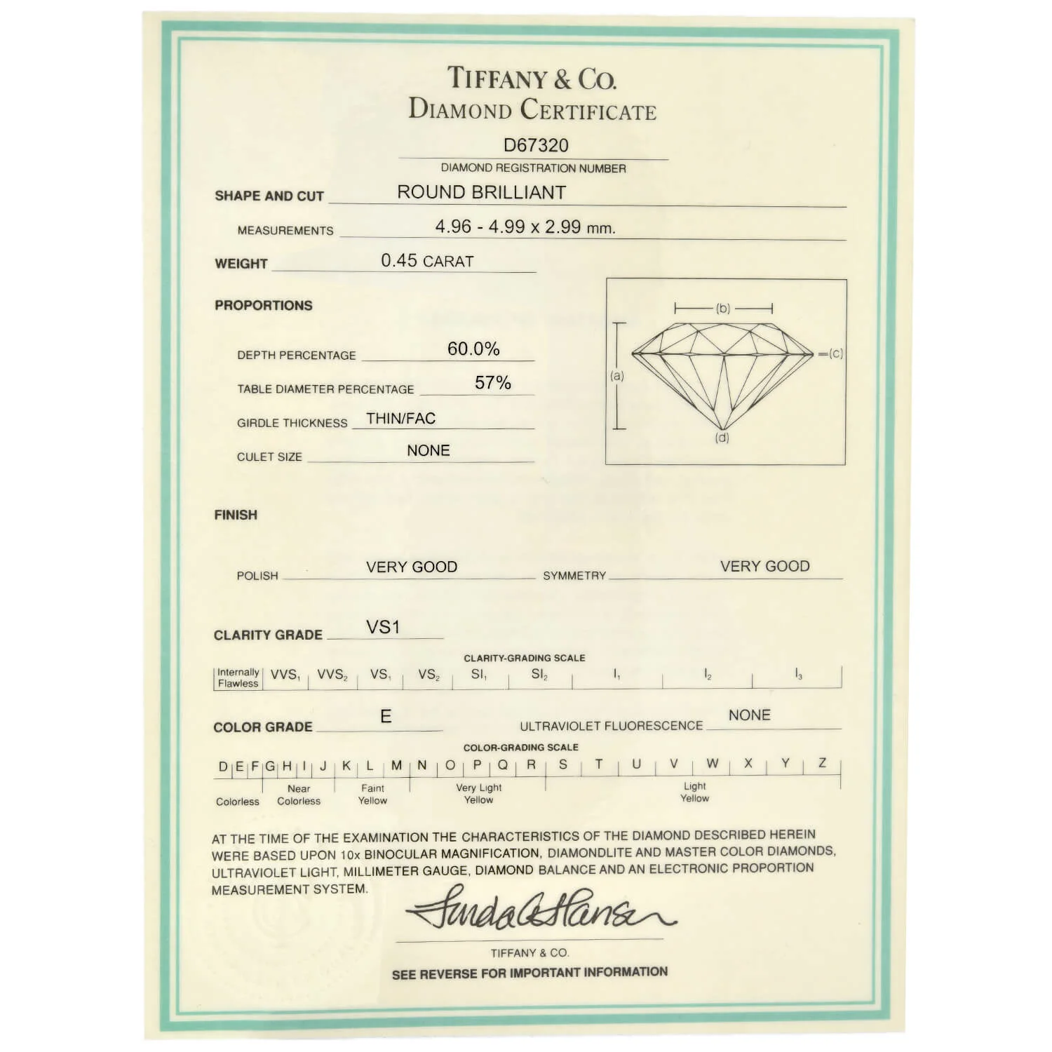 TIFFANY & Co. Estate Platinum Diamond Engagement Ring Set 0.45ct - Image 5