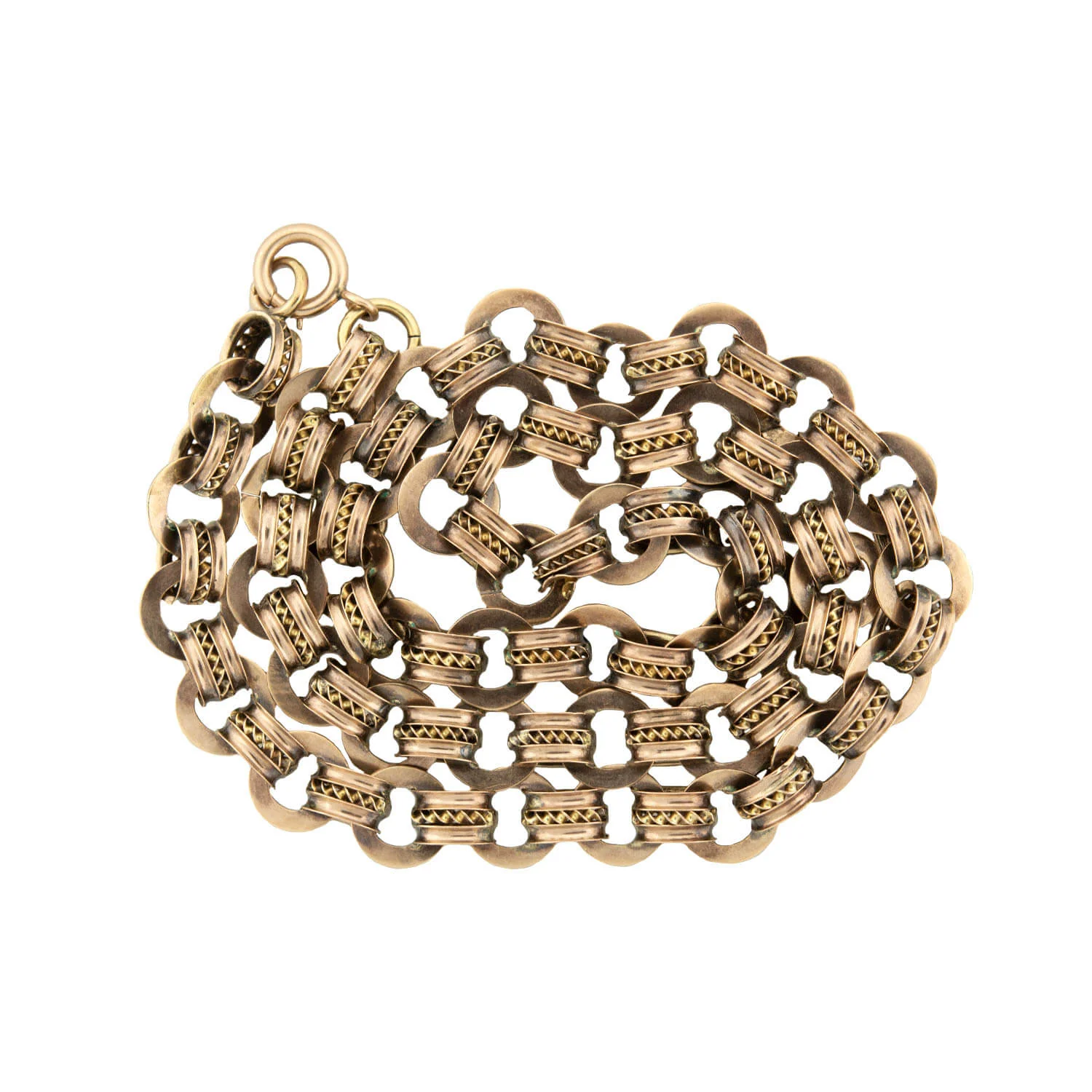 Victorian 14K Gold Book Chain Collar Necklace 20" - Image 3