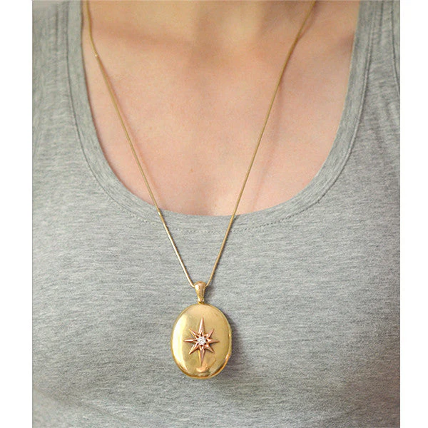 Victorian 15kt Diamond Starburst Locket 0.40ct - Image 7