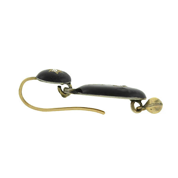 Victorian Sterling Enameled Diamond Anchor Earrings - Image 4
