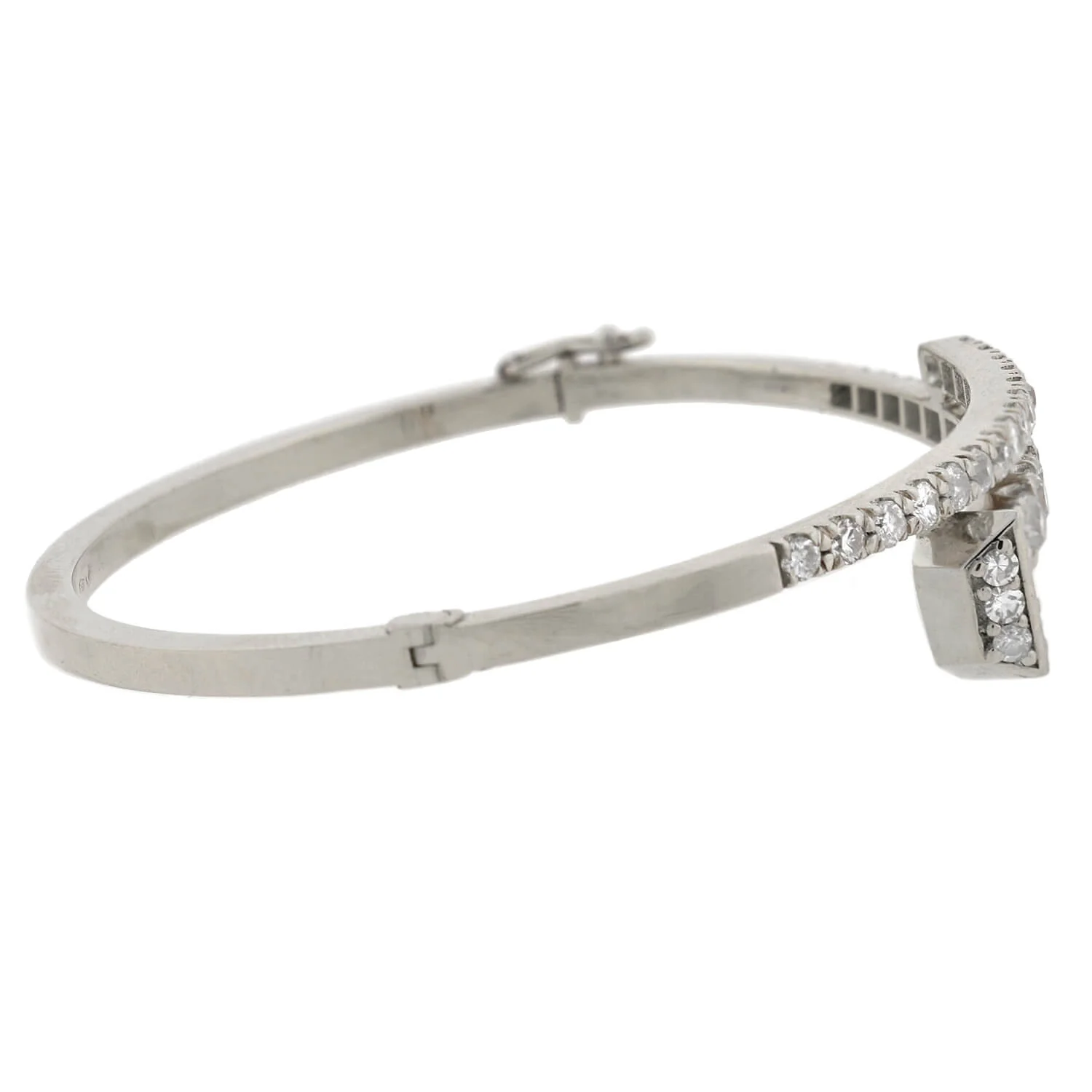 Victorian Style Platinum Diamond Nail Head Bangle Bracelet 2.25ctw - Image 2