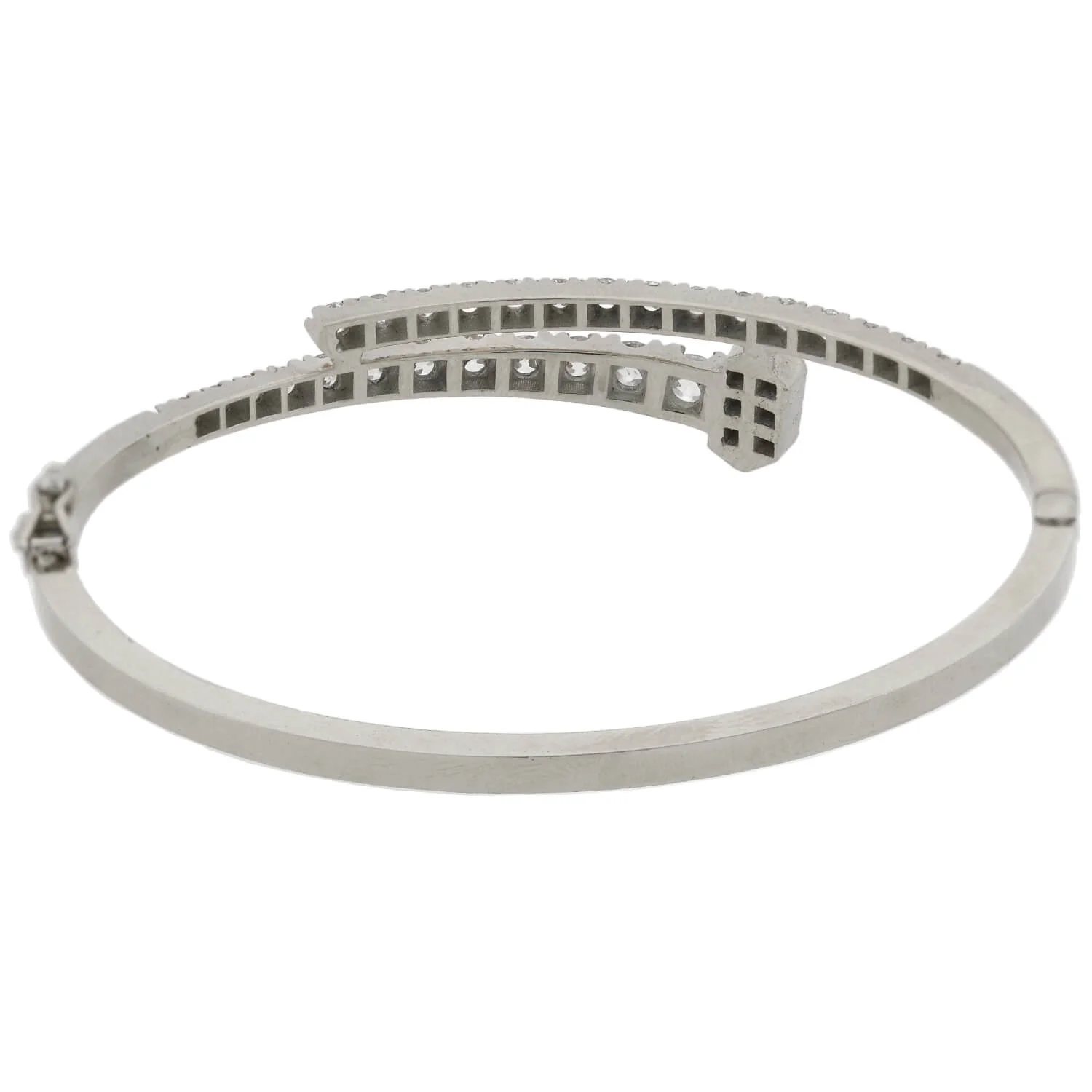 Victorian Style Platinum Diamond Nail Head Bangle Bracelet 2.25ctw - Image 4