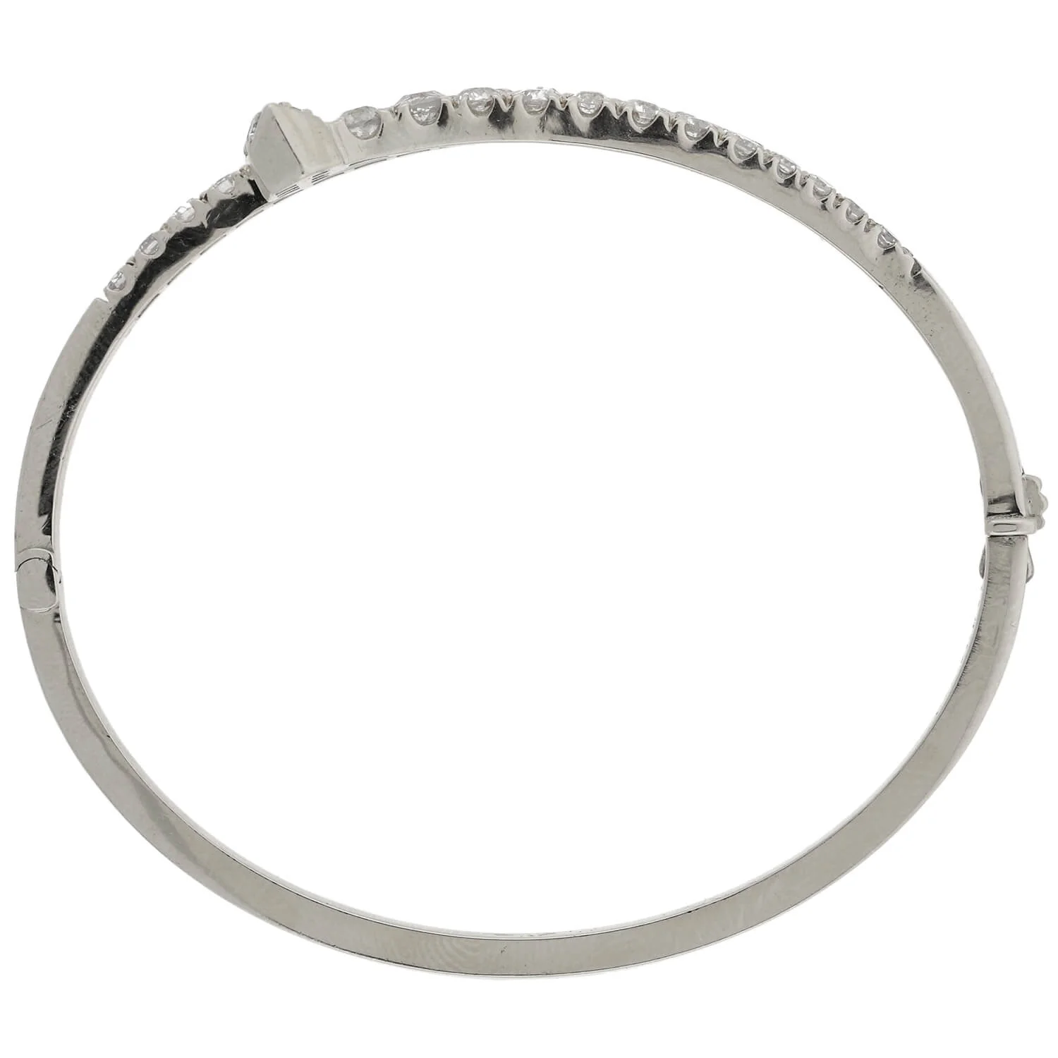 Victorian Style Platinum Diamond Nail Head Bangle Bracelet 2.25ctw - Image 5